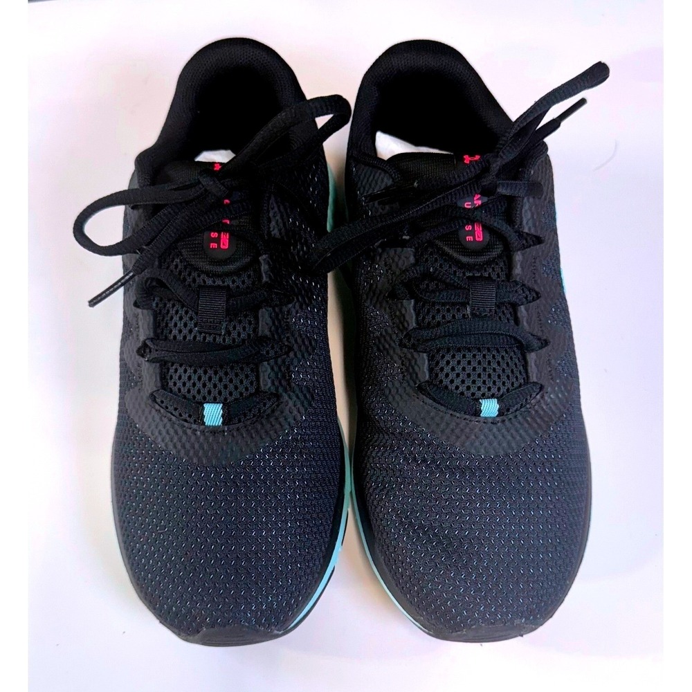 Under Armour Charged Impulse Womens Running Shoes Black Blue Pink Sneakers - Picture 2 of 5